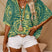 Minelisse – Printed V Neck Blouse Batwing Sleeves