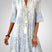 Women Boho Flowy Mini Dress Casual V-Neck Patterned Summer