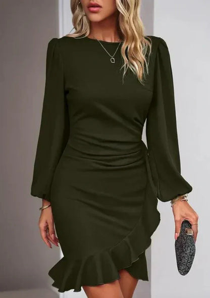 Shanna - Rochie elegantă cu mâneci bufante