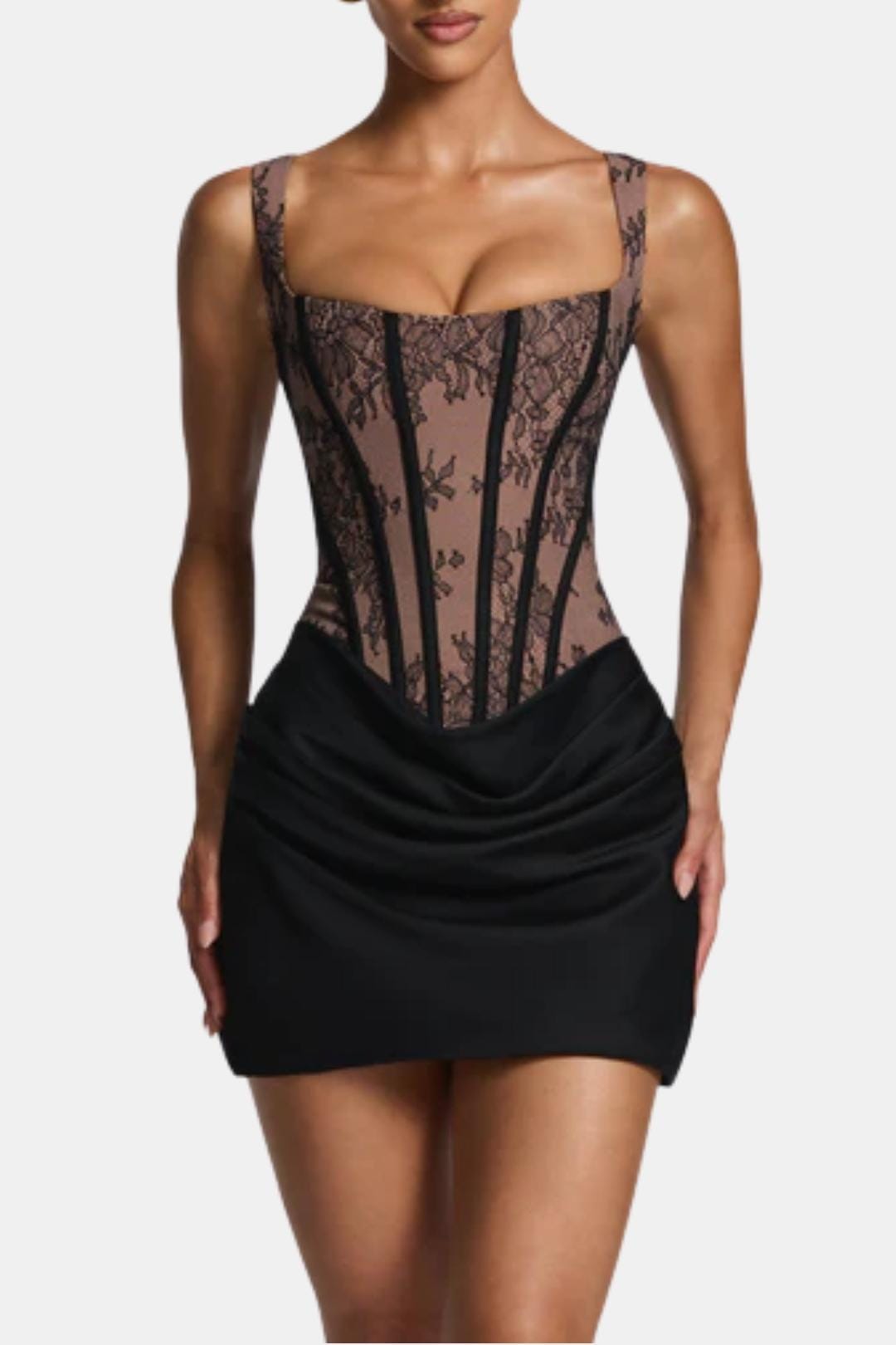 Melyna – Square Neck Corset Style Bodice Mini Dress - Image 15