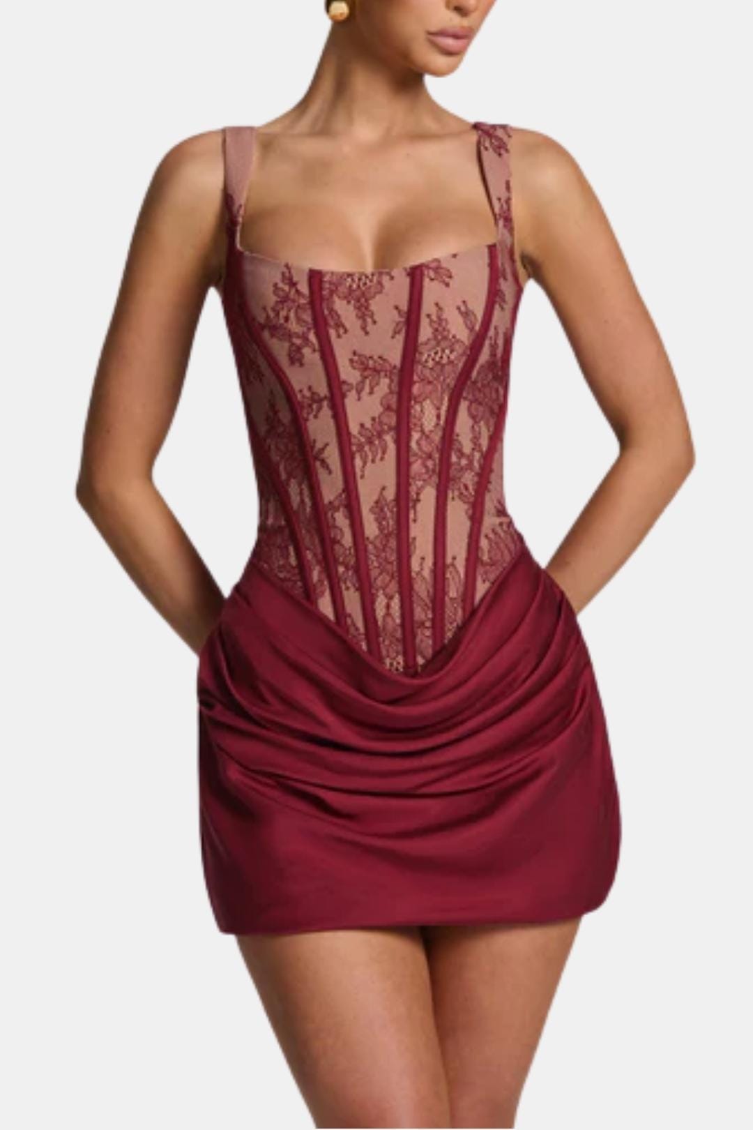 Melyna – Square Neck Corset Style Bodice Mini Dress - Image 17