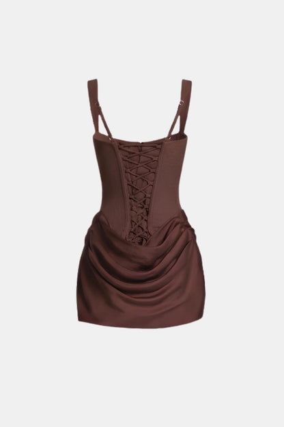 Melyna – Square Neck Corset Style Bodice Mini Dress - Image 6