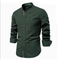 Men Band Collar Button Up Shirt