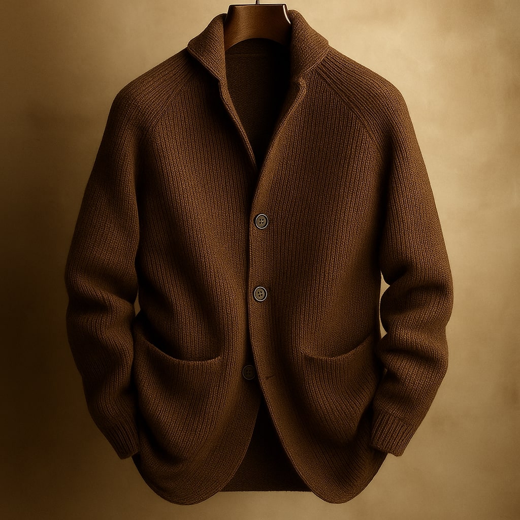 Thorneau – Cardigan homme à col châle en mélange de laine léger