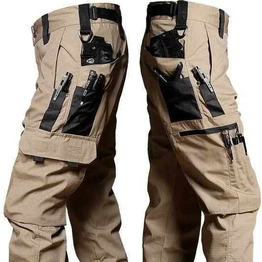 Multi-Pocket Tactical Cargo Pants for Men Azzoria