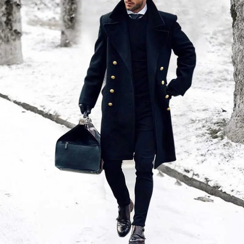 Notch Lapel Coat for Men Azzoria