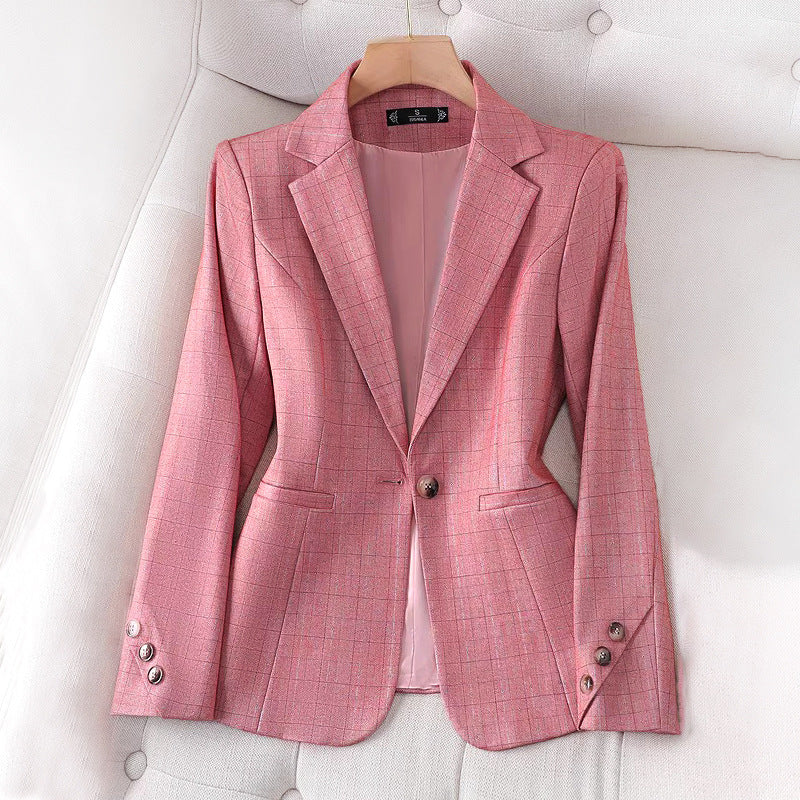 Zarah  – Women's Grid Pattern Blazer