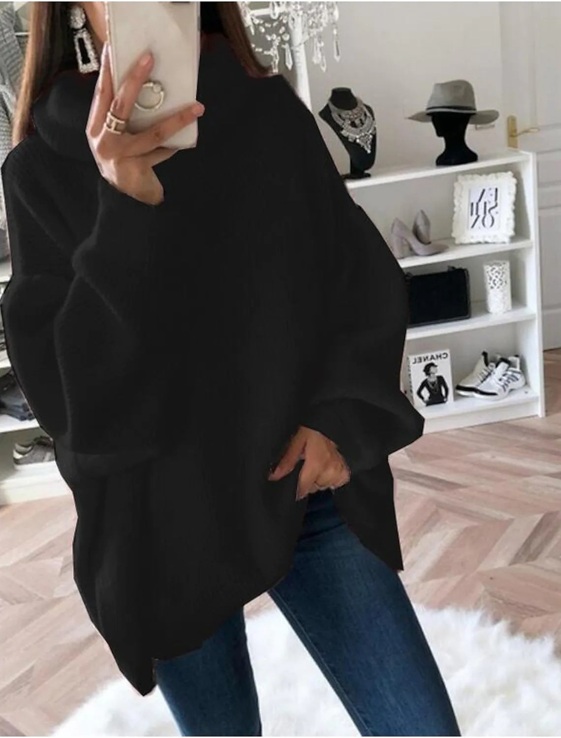 Loréna – Kvinders afslappede strikkede rullekravesweater