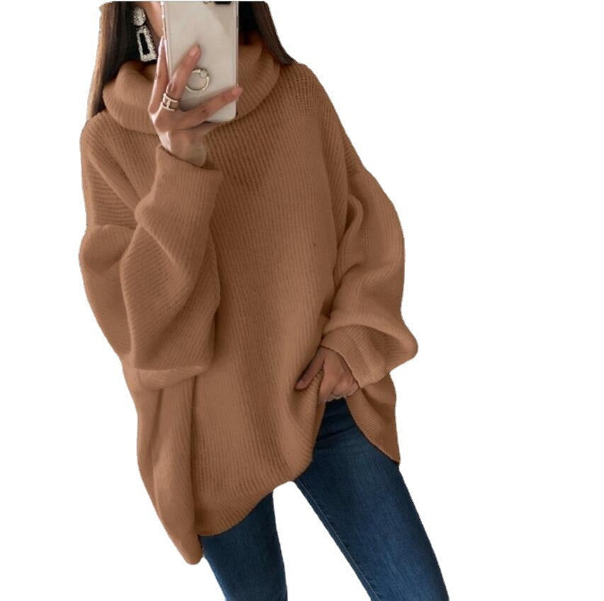 Loréna – Kvinders afslappede strikkede rullekravesweater