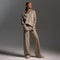 Eloise – Soft Comfortable Womens Lounge Set With Collar Wide Trousers