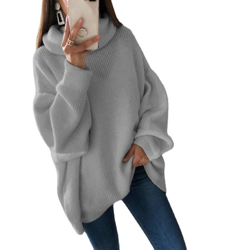 Loréna – Kvinders afslappede strikkede rullekravesweater