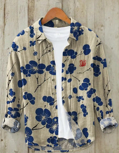 Caelior - Chemise en mélange de lin japonais