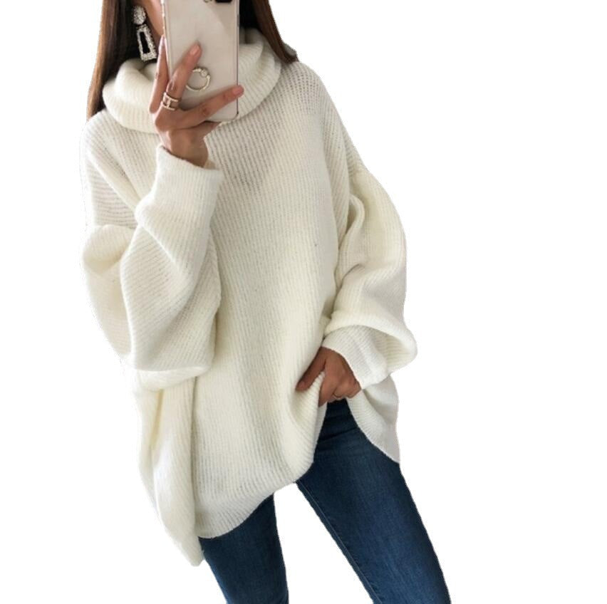 Loréna – Kvinders afslappede strikkede rullekravesweater