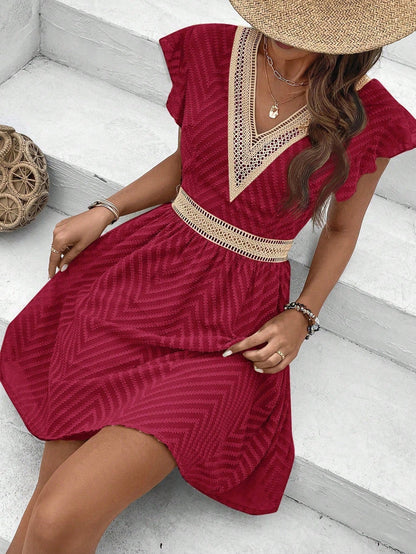 Ombelira – Robe d'été courte à col en V pour femmes