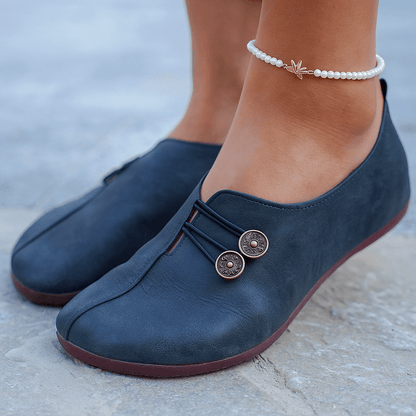 Women's Wide Toe Box Barefoot Shoes Faux Leather Minimalist Flats - Image 4