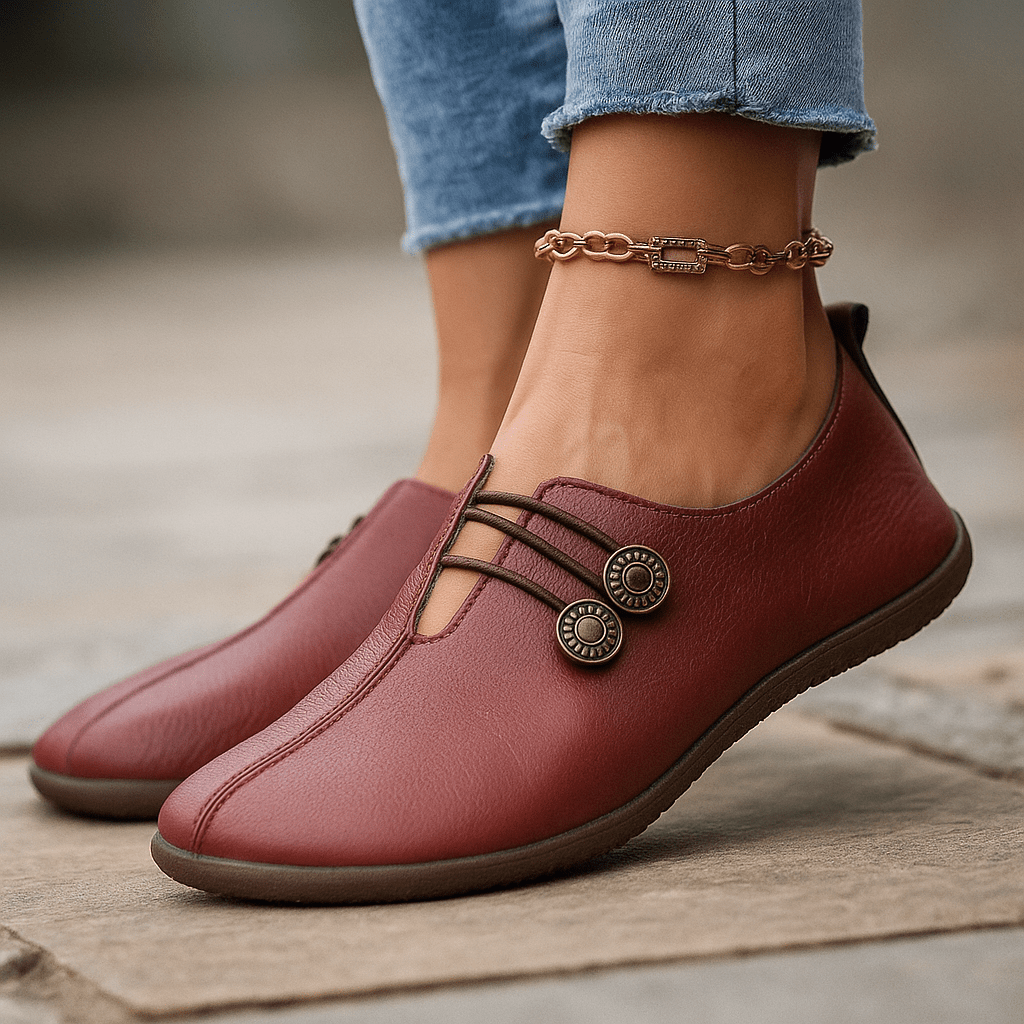 Women's Wide Toe Box Barefoot Shoes Faux Leather Minimalist Flats - Image 5