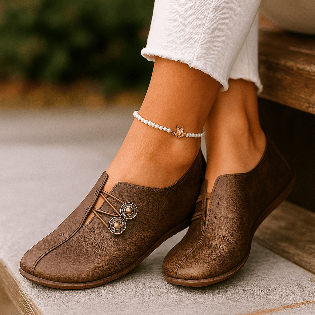 Women's Wide Toe Box Barefoot Shoes Faux Leather Minimalist Flats - Image 7