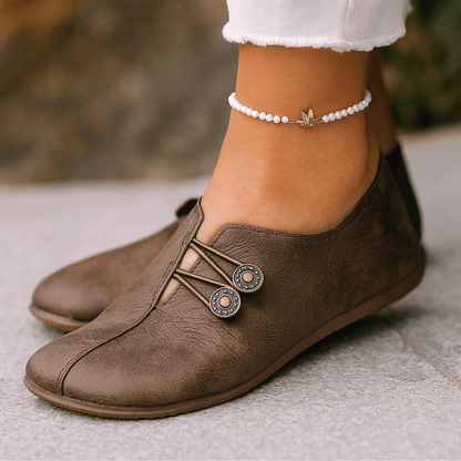 Women's Wide Toe Box Barefoot Shoes Faux Leather Minimalist Flats