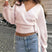 Women Knit Wrap V-Neck Long Sleeve Sweater