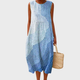 Women Linen Plaid Sleeveless Midi Dress - Image 3