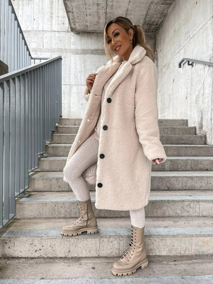 Manteau trench en peluche pour femmes