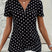Uzziora – Polka Dot V-hals bluse med lynlås