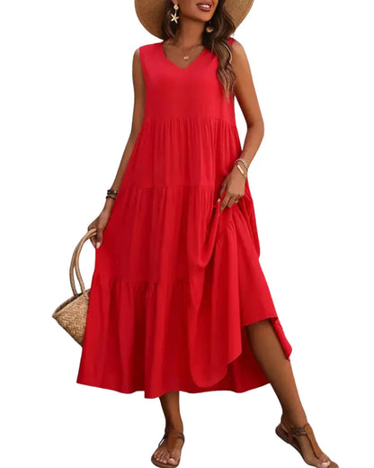 Gabriella - Vestido Largo Acampanado Estilo Verano Confortable