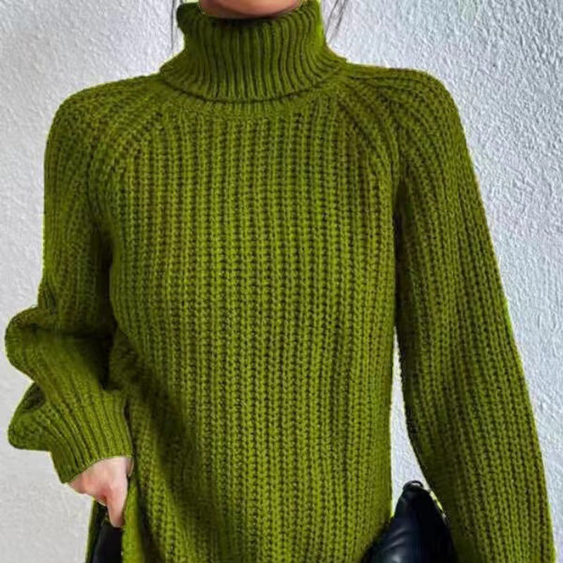 Elenia – Pull à col roulé côtelé pour femme