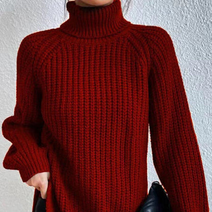 Elenia – Pull à col roulé côtelé pour femme
