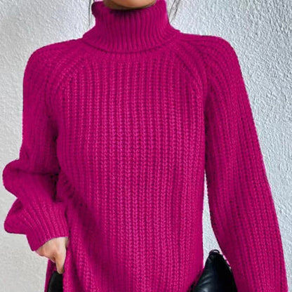 Elenia – Pull à col roulé côtelé pour femme