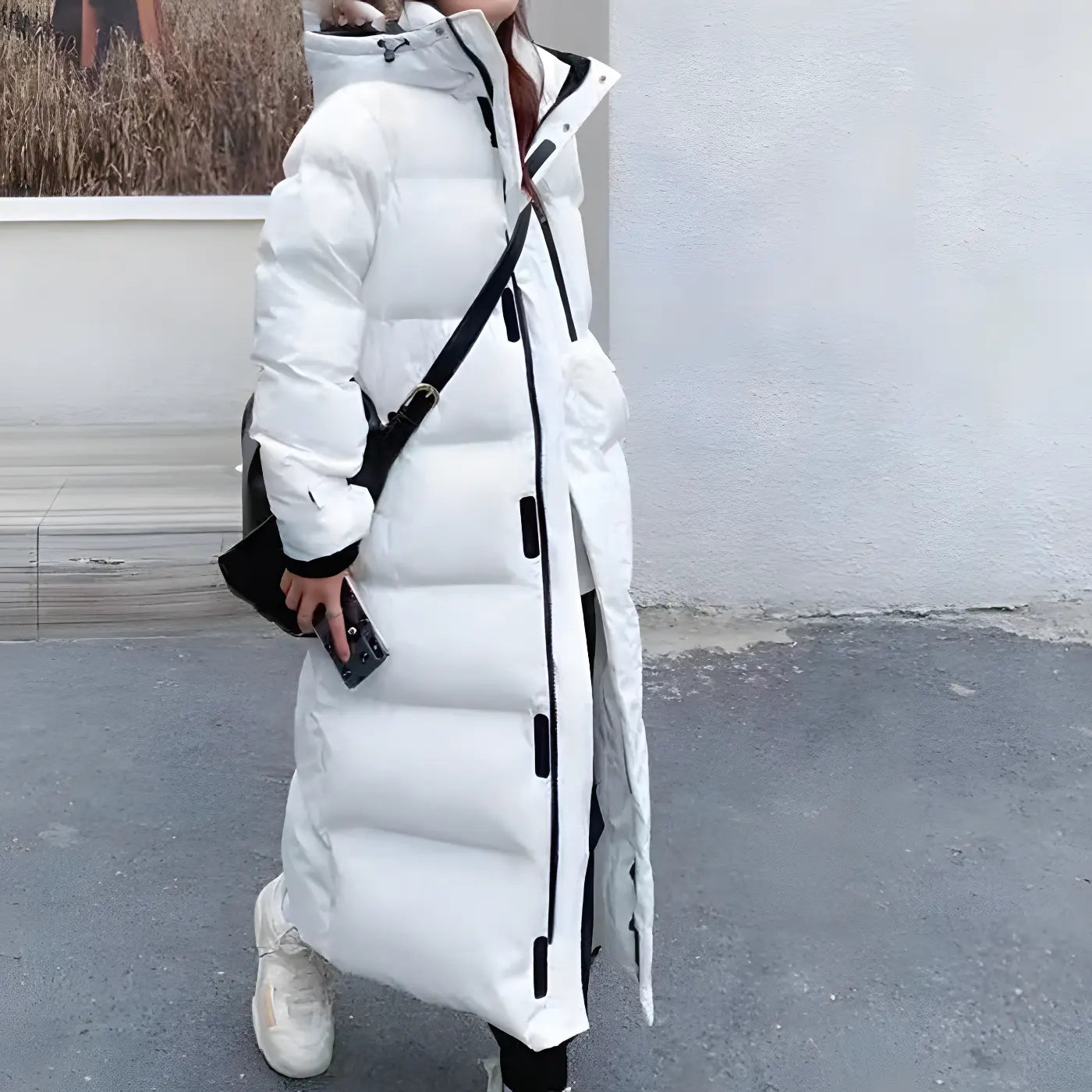Quilted Long Down Jacket for Women Azzoria