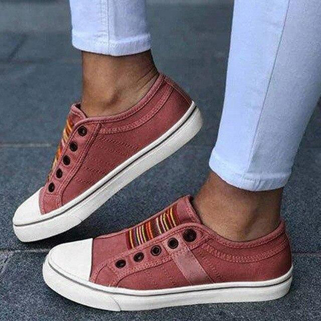 Women's Comfortable Slip-On Sneakers Canvas Casual Shoes - Image 4