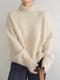 Ribstrikket rullekrave sweater til kvinder