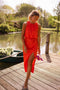 Élarine - Robe midi sans manches à col montant