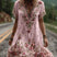 Women Floral Embroidered V-Neck Maxi Dress Garden Party Summer - Image 4