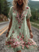 Women Floral Embroidered V-Neck Maxi Dress Garden Party Summer - Image 5