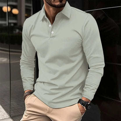 Thavien – Polo à manches longues classique pour homme