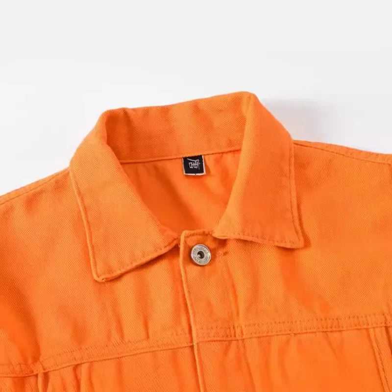 Torvane - Mens Orange Denim Jacket