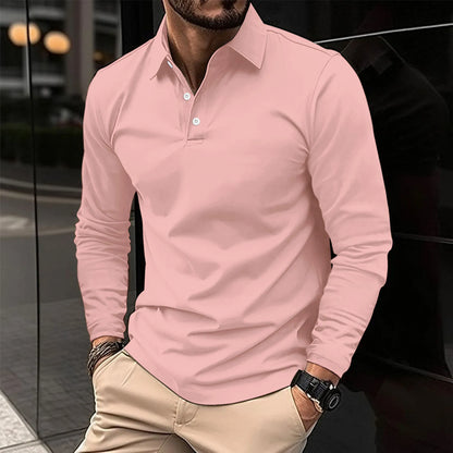 Thavien – Polo à manches longues classique pour homme