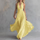 Women Flowy Halter Deep V-Neck Maxi Dress Summer - Image 3
