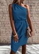 Laurah - One Shoulder Dress With Waist Tie
