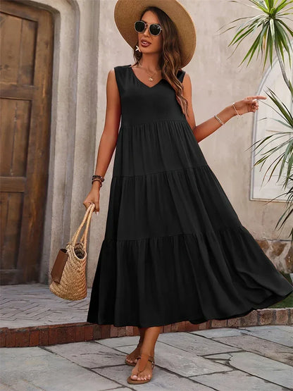 Gabriella - Vestido Largo Acampanado Estilo Verano Confortable
