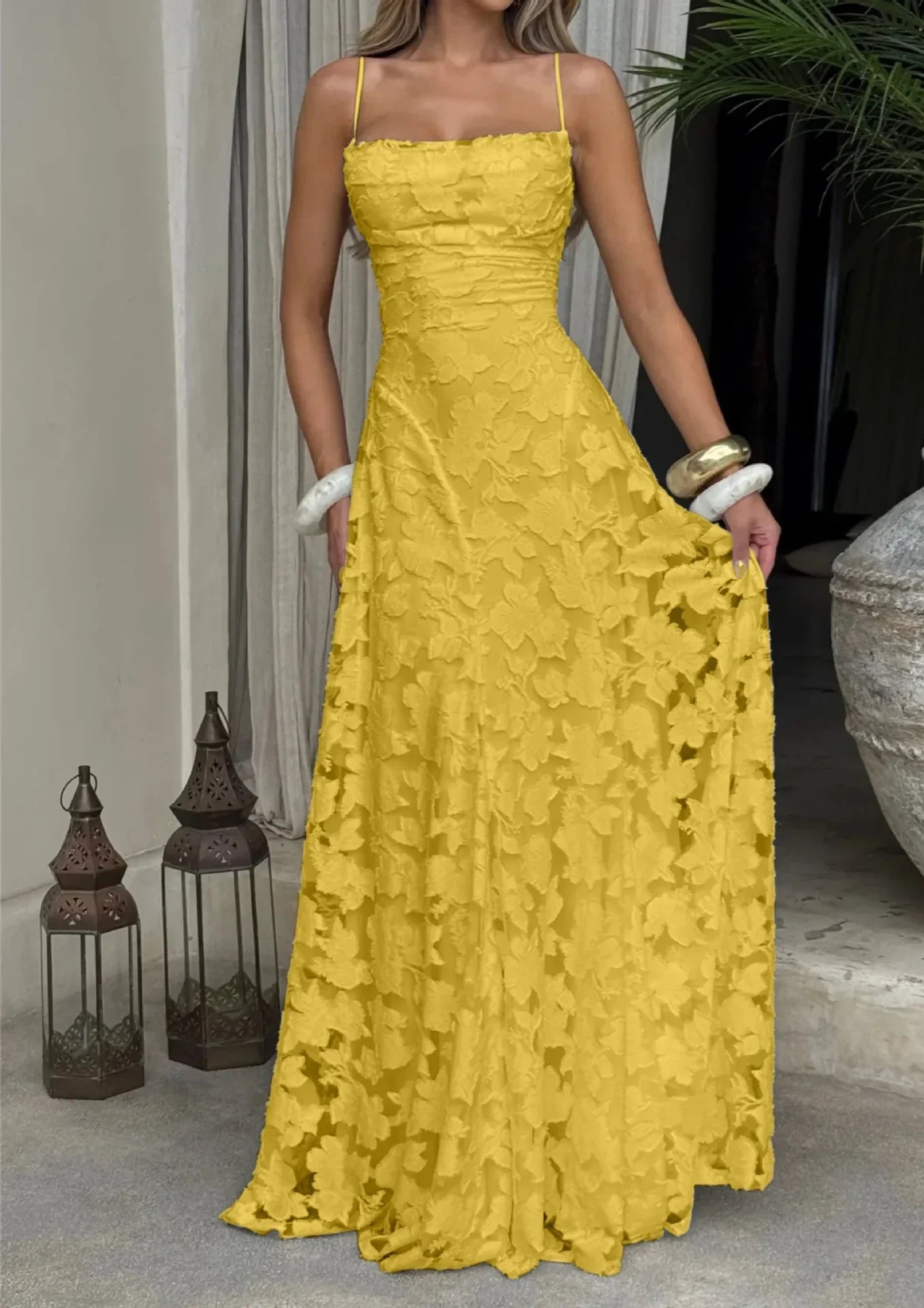 Women Floral Embroidered Maxi Dress Wedding Guest Evening Gown - Image 16