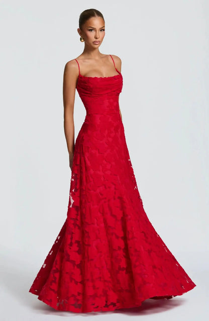 Women Floral Embroidered Maxi Dress Wedding Guest Evening Gown - Image 14