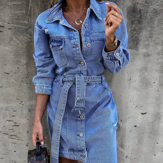 Marlynn - Denim Dress With Belt