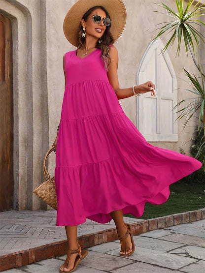 Gabriella - Vestido Largo Acampanado Estilo Verano Confortable