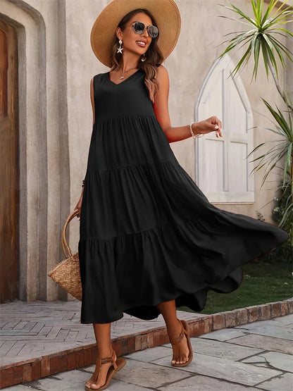 Gabriella - Vestido Largo Acampanado Estilo Verano Confortable