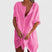 Women Loose Fit Tunic Midi Dress Casual Summer V-Neck Short Sleeve - Image 5