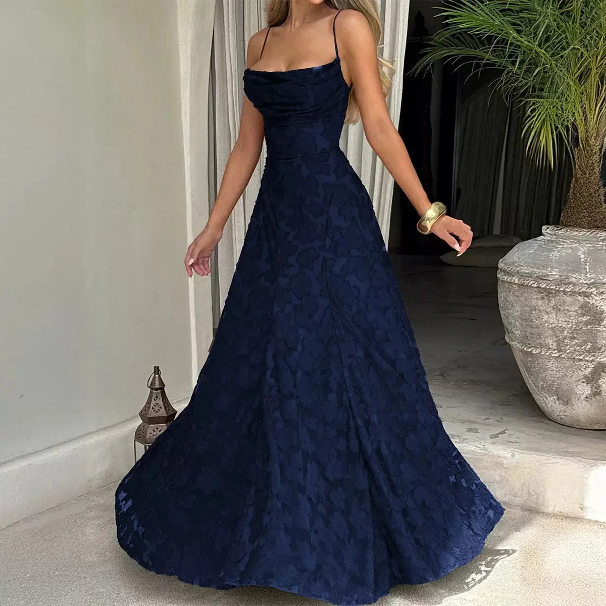 Women Floral Embroidered Maxi Dress Wedding Guest Evening Gown - Image 18