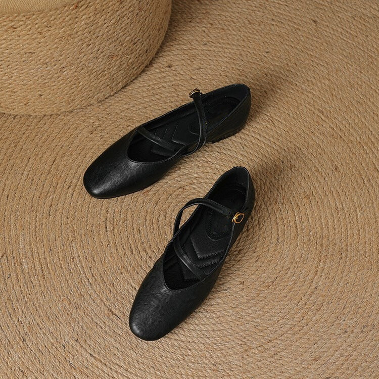 Mariano - Zapatos Mary Jane de cuero con hebilla